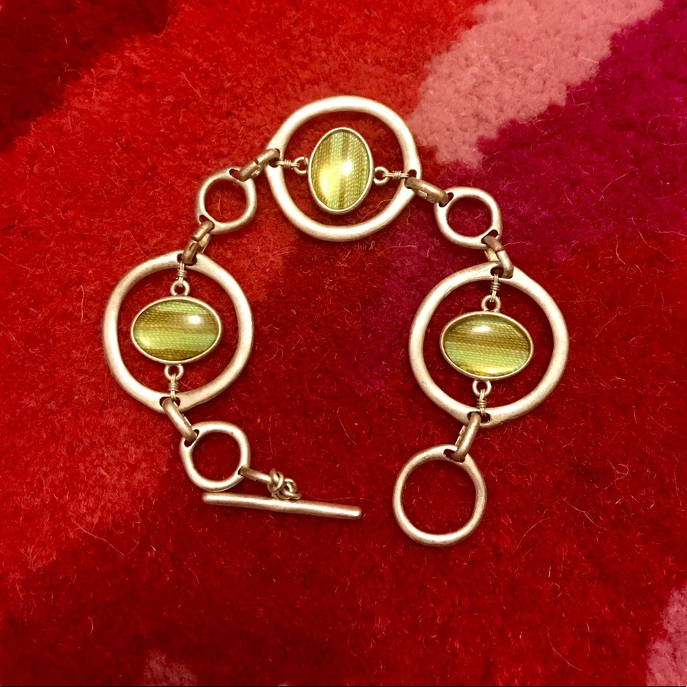 Green and Silver loop bracelet